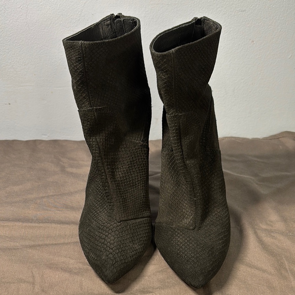 Free People Black Ankle Booties with Pointed Toe